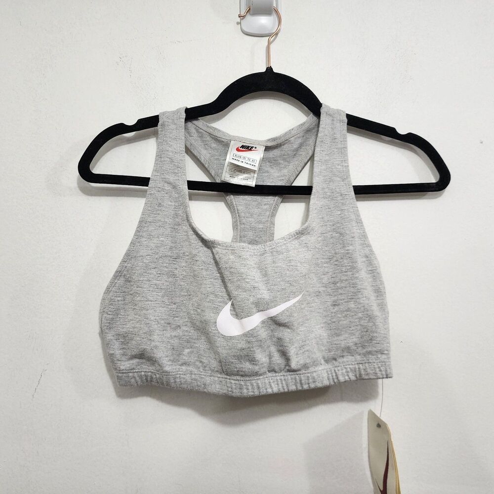 Vintage 90s Nike Logo Racer Back Sports Bra Lined Under Bust Support XL B-C Cup